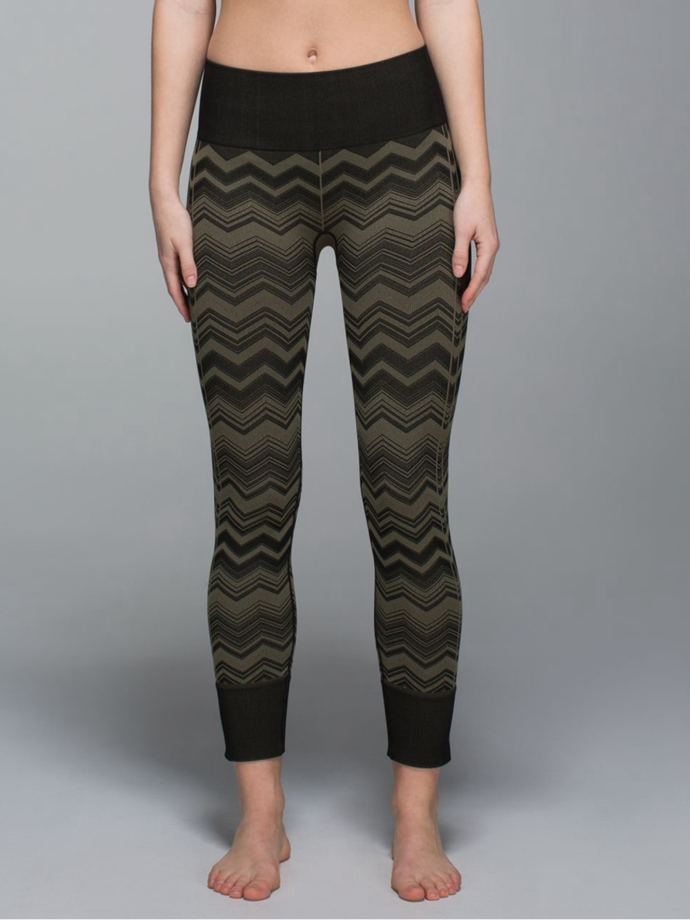 lululemon athletica Olive and Black Chevron Leggings